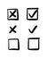 Vector Hand Drawn Ckeck and Cross Marks, Right and Wrong, Check List Elements, Black
