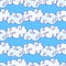 Vector hand drawn clouds over the blue sky seamless pattern