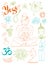 Vector hand drawn collection. Mom and baby. Yoga for pregnant wo