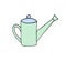Vector hand drawn colored Watering can pot