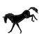 Vector hand drawn doodle black horse kicking