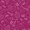 Vector hand drawn doodle cosmetics seamless pattern , background.