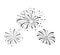 Vector Hand Drawn Doodle Fireworks, Celebration Background, Black Design Elements Isolated.