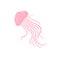 Vector hand drawn doodle pink colored jelly fish