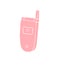 Vector hand drawn doodle pink retro mobile phone