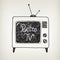 Vector hand drawn doodle retro tv isolated