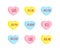 Vector hand drawn doodle set of heart candies