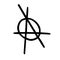 Vector hand drawn doodle sketch anarchy symbol