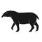 Vector hand drawn doodle sketch black tapir