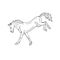 Vector hand drawn doodle sketch horse kicking