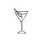 Vector hand drawn doodle sketch martini cocktail