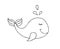 Vector hand drawn doodle sketch outline whale