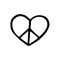 Vector hand drawn doodle sketch peace heart sign