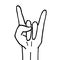 Vector hand drawn doodle sketch rock sign