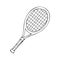 Vector hand drawn doodle sketch tennis racket