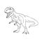 Vector hand drawn doodle sketch tyrannosaur dinosaur on white background