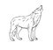 Vector hand drawn doodle sketch wolf howling