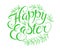 Vector hand drawn easter lettering greeting quote with floral branches