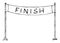 Vector Hand Drawn Empty Race or Circuit Finishing or Finish Line Sign or Banner. Business or Career Concept