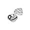 Vector hand drawn escargot. French cuisine dish of snails. Design sketch element for menu cafe, bistro, restaurant, label and