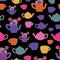 vector hand drawn garden tea party elements seamless pattern