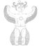 Vector hand drawn graphic monochrome illustration of bizarre creature, cartoon nude man with wings, animal side of human being. I