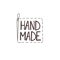 Vector Hand Drawn Handmade Logo Template, Doodle Cute Sign Background.