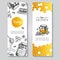 Vector hand drawn honey banners. Detailed honey engraved illust