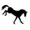 Vector hand drawn horse kicking silhouette
