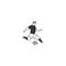 Vector hand drawn icon, a male football player. Active way of life. Professional sport.