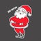 Vector hand drawn illustration of laughing Santa Claus isolated