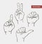 Vector hand drawn image hands