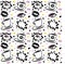 Vector hand drawn ink seamless pattern with woman eye, closed eyes and coffee cup with lipstick. Black, purple and yellow