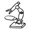 Vector hand drawn isolated lab microscope illustration