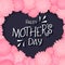 Vector hand drawn lettering with flowers heart and quote - happy mothers day. Can be used as gift card, flyer or poster