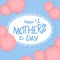 Vector hand drawn lettering with lacy napkin flowers and quote - happy mothers day. Can be used as gift card, flyer or poster