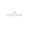 Vector hand drawn logo template with a minimal house silhouette. Property rental theme.