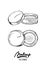 Vector hand drawn monochrome illustration of face tonal powder