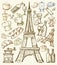 Vector hand drawn paris illustration