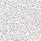 Vector hand drawn pattern of coffee seeds. Coffee beans seamless pattern on white background. Seamless coffe background