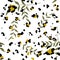 Vector hand drawn safari summer texture, jungle african illustration. Black and yellow spots. Seamless animal leopard or jaguar