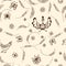 Vector hand drawn seamless country pattern