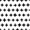 Vector hand drawn seamless cross pattern. Black and white ink background. Design for fashion textile print.