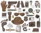 Vector hand drawn set of illustration with detective tools and evidence