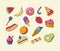 Vector hand drawn set of trendy sweets treats Illustration sticker
