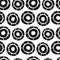 Vector hand drawn simple circles seamless pattern