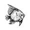 Vector Hand drawn sketch of fish illustration on white background