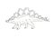 Vector hand drawn sketch stegosaurus dinosaur