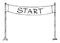 Vector Hand Drawn Start Race or Circuit Starting Line Sign or Banner. Business or Career Concept