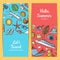 Vector hand drawn summer travel elements banners illustration